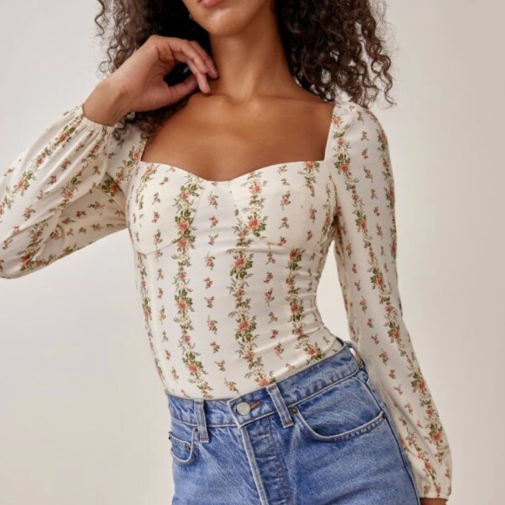 Reformation floral blouse top NEW